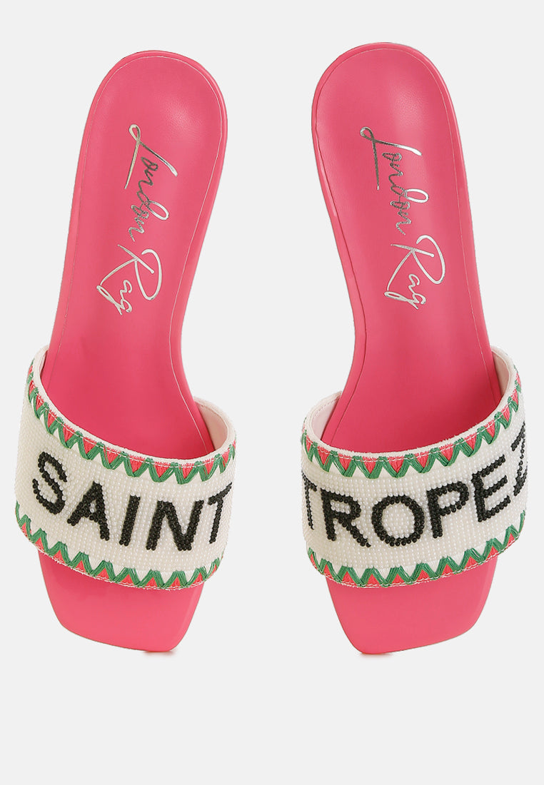 Poshta Saint Tropez Beaded Slip-On Heels
