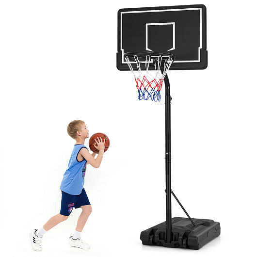 Portable Outdoor Basketball Hoop 6.9-8.5 FT Adjustable with Fillable Base Shatterproof PC Backboard