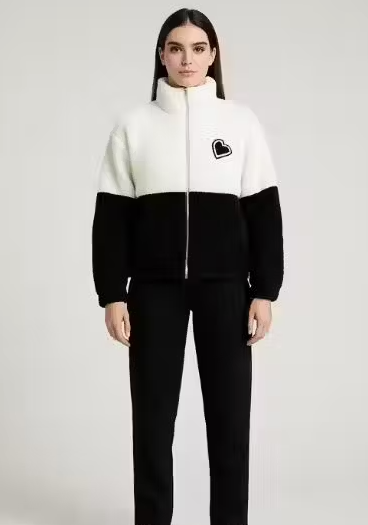 Women's Fleece Zip-Up Jacket with Heart