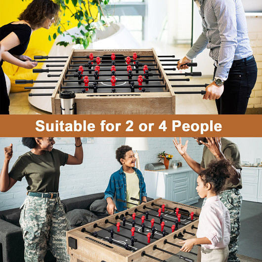 54 Inches Full Size Foosball Table with Legs 2 Balls and 2 Foldable Cup Holders for Kids Teens Adul