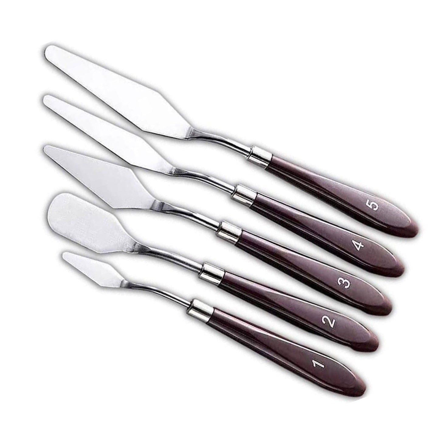 NNEDSZ Cake Cream Spatula 5 Pcs/Set Stainless Steel Frosting Spatula Baking Pastry Tools