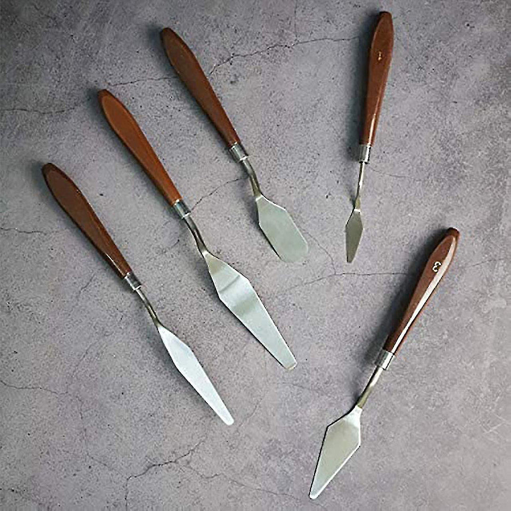 NNEDSZ Cake Cream Spatula 5 Pcs/Set Stainless Steel Frosting Spatula Baking Pastry Tools