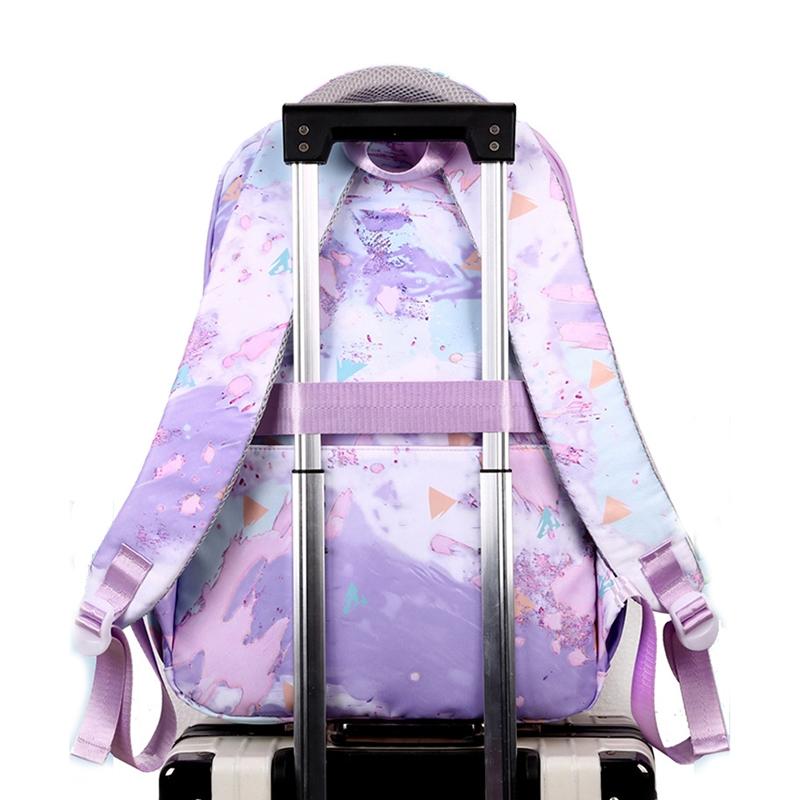 NNEDSZ Backpack Set with Lunch Bag & Pencil Case for Kids - Purple