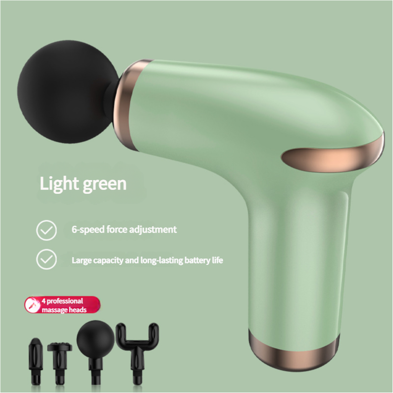 NNEDSZ Green Massage Gun - 6-Speed Deep Tissue Massager with 4 Professional Massage Heads