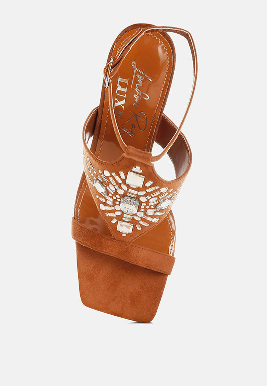 Warda Jeweled Shiny Stiletto Heels