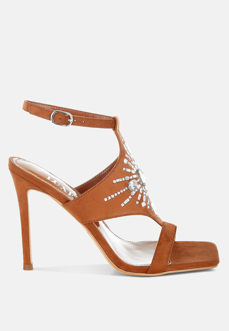 Warda Jeweled Shiny Stiletto Heels