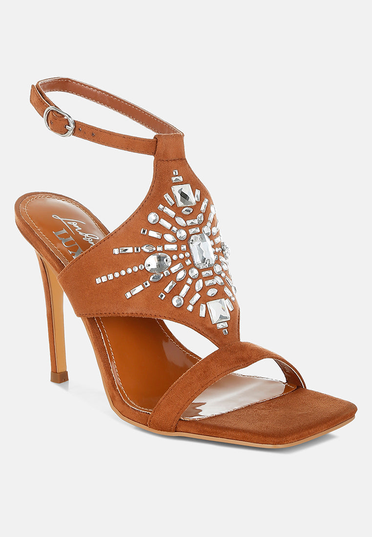 Warda Jeweled Shiny Stiletto Heels