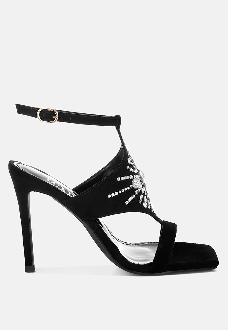 Warda Jeweled Shiny Stiletto Heels