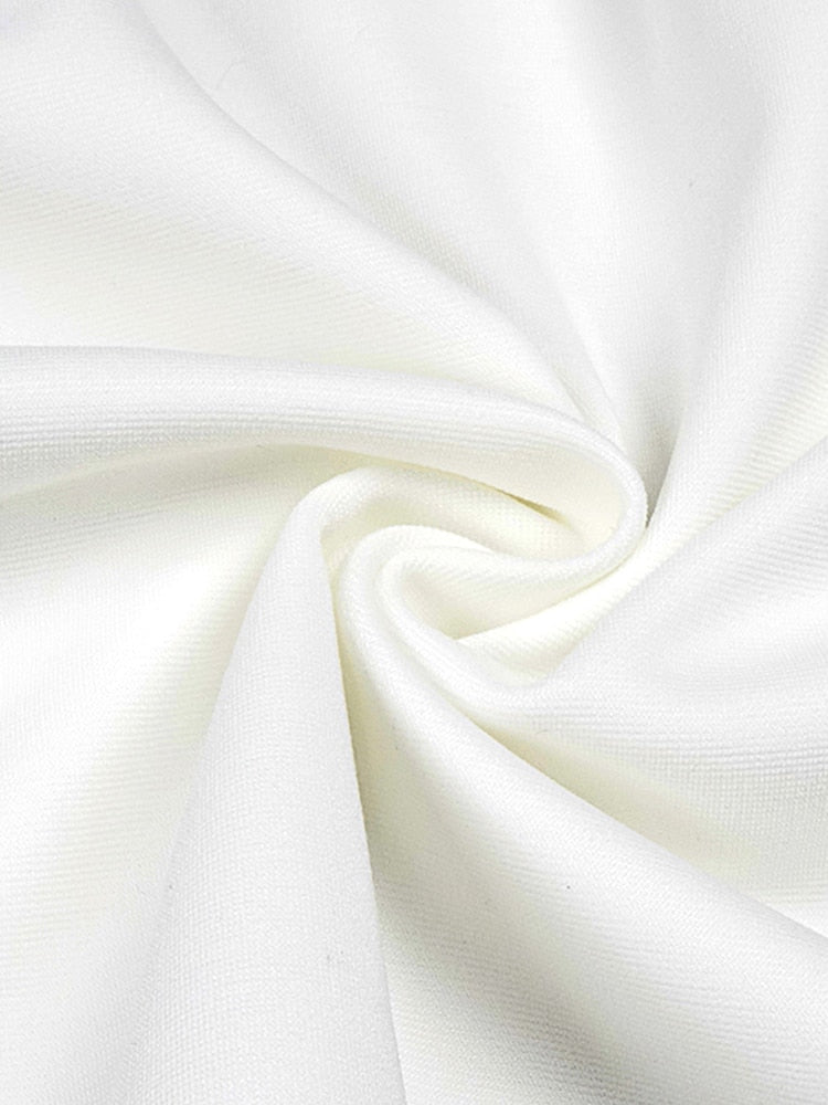 White Sequin Off-Shoulder Evening Gown For Women, Slim Fit, Midtown, BYMANYC New York.-4