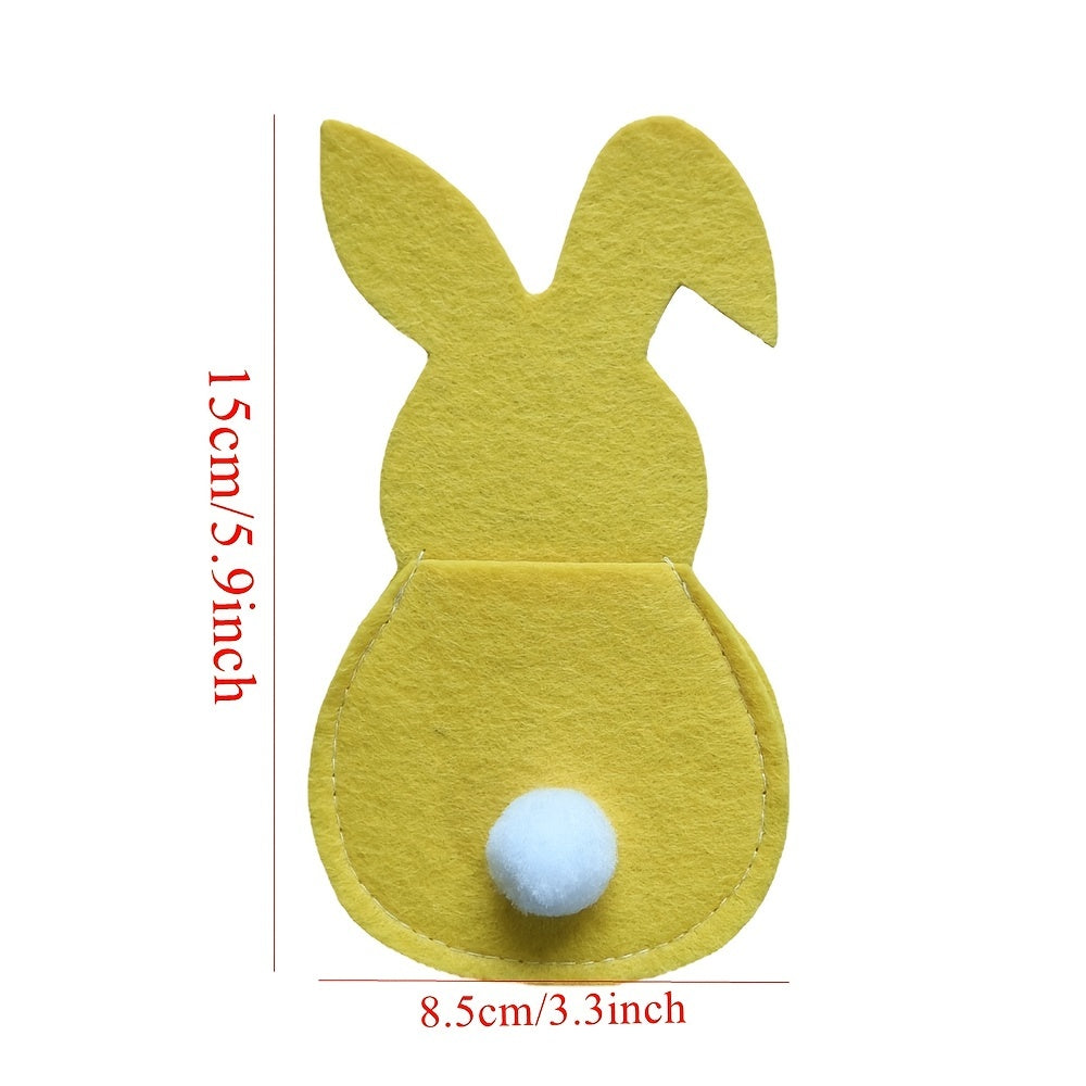 4pcs Easter Bunny Cutlery Holder Set