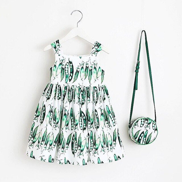 Baby Girls Dress Summer Brand Kids Clothes Toddler Dress with Bag Robe Enfant Christmas Dress