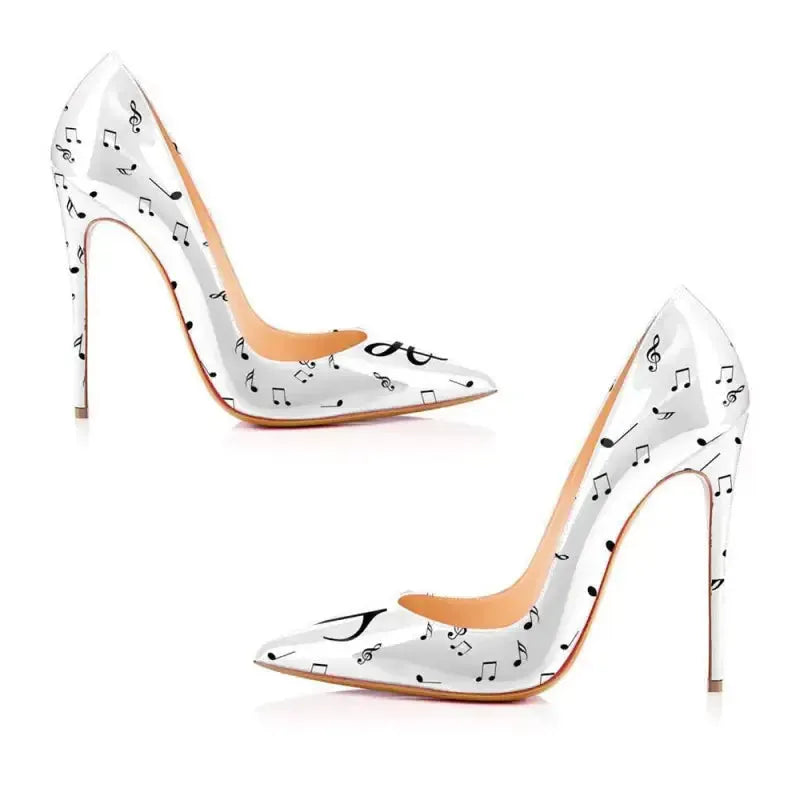 Black and White Stiletto High Heels