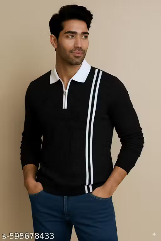 Men Polo Neck Full Sleeves Tshirt