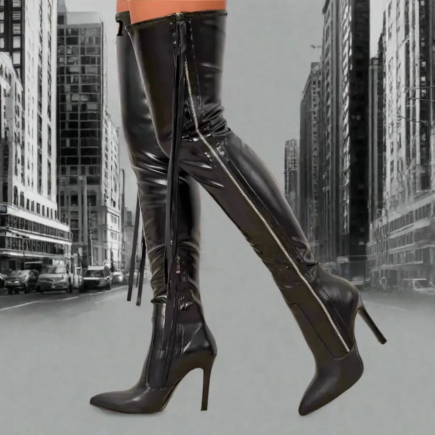 Fringe Over The Knee Boots High Heels