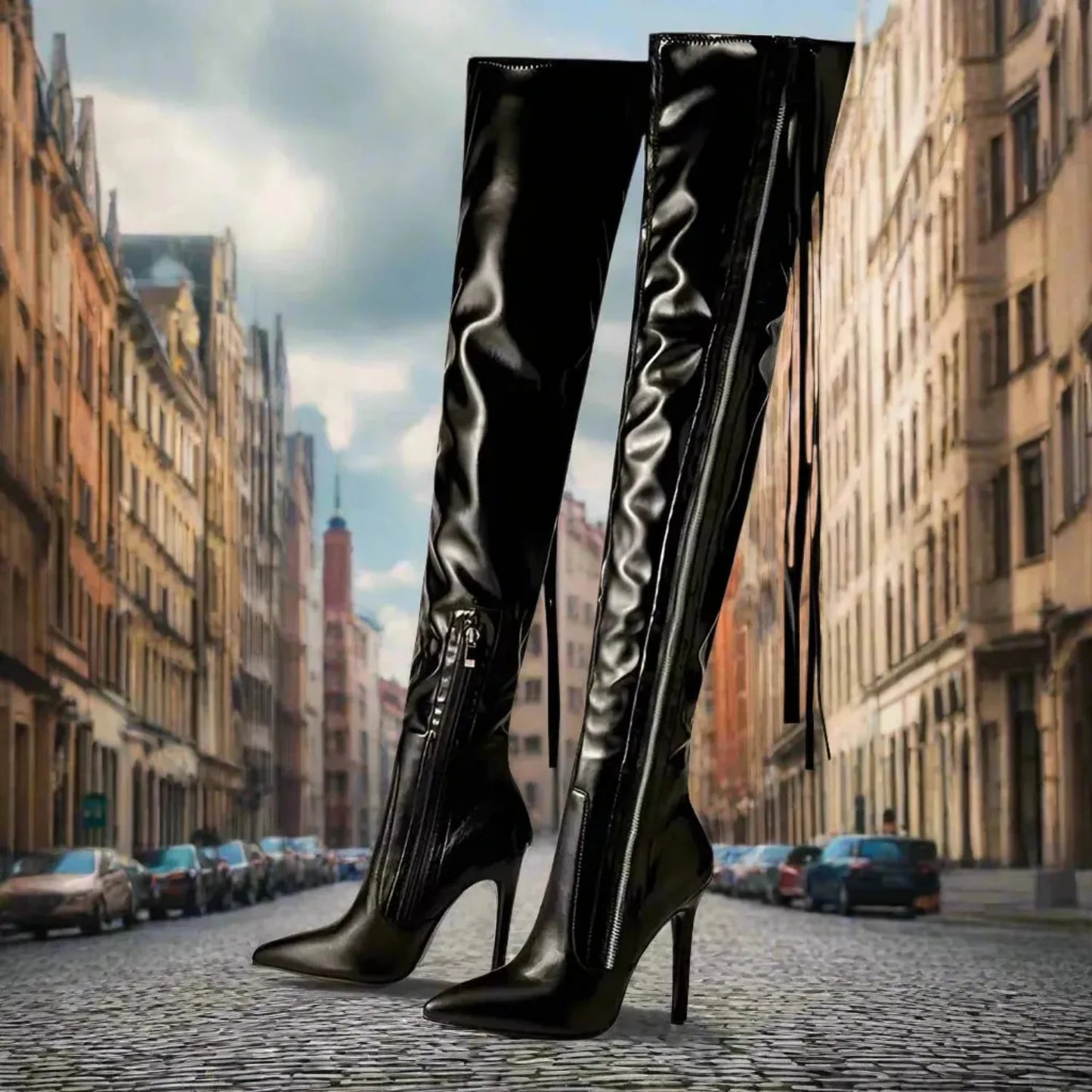 Fringe Over The Knee Boots High Heels