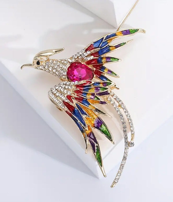 CRYSTAL PHOENIX BROOCH