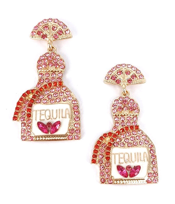 TEQUILA THEME CRYSTAL EARRING-0