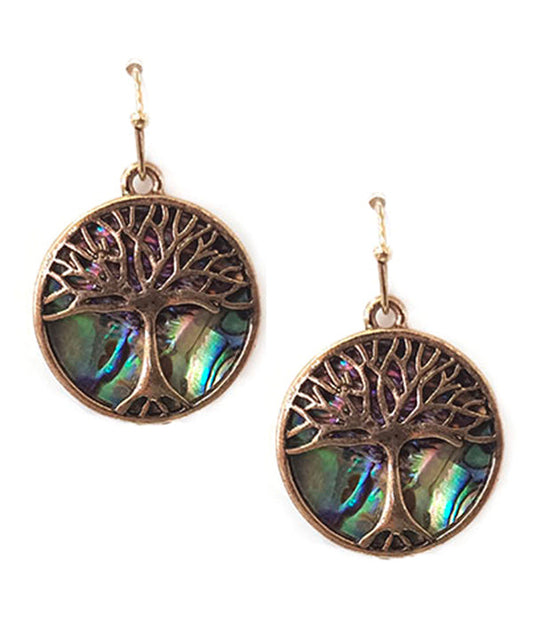 ABALONE TREE OF LIFE EARRING-0