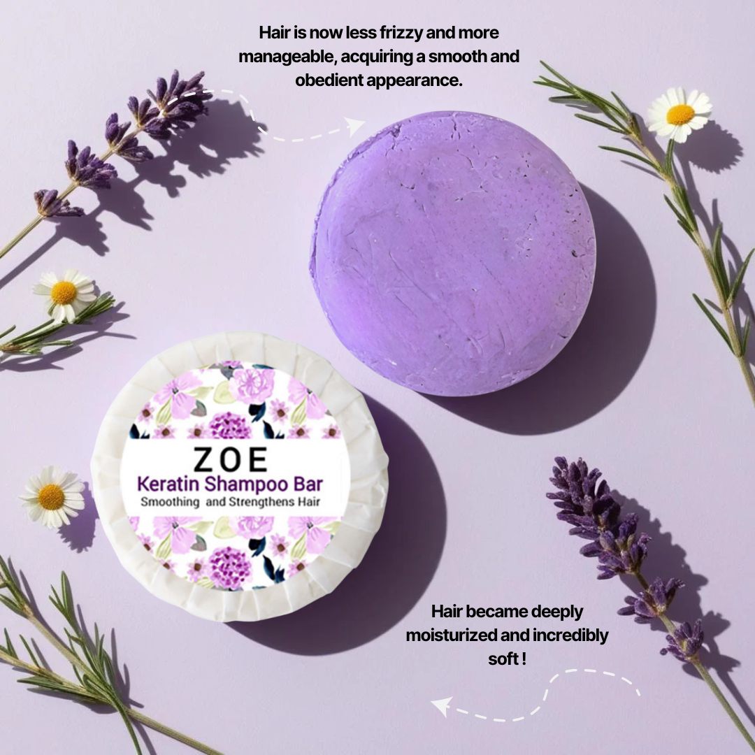 Zoe Keratin Shampoo Bar | Smoothing  and Strengthens Hair