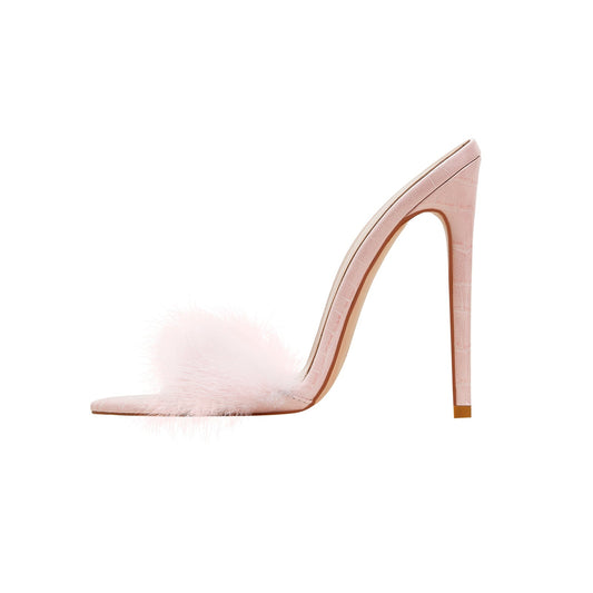 Lightweight Fluffy Pink Heels