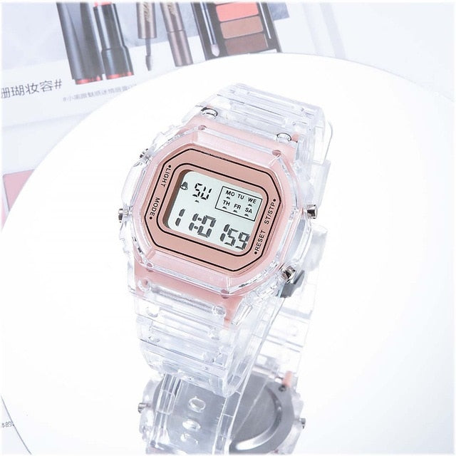 INS Fashion Men Women Watches Casual Transparent Digital Sport Watch Ladies Electronic Watches Kid's Wristwatch relogio digital