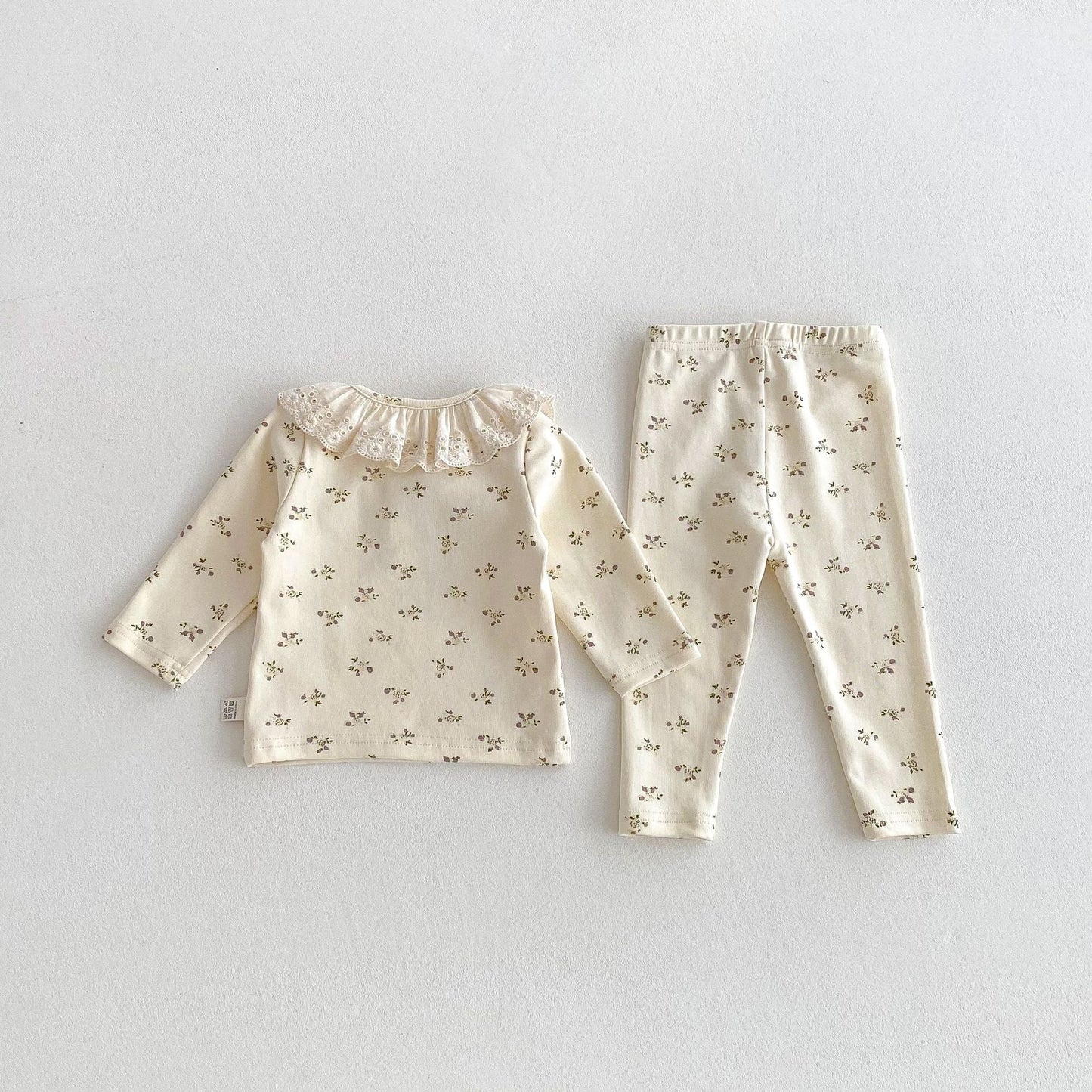 Spring and Autumn Baby Kids Girls Casual Floral Top and Pants Clothing Set