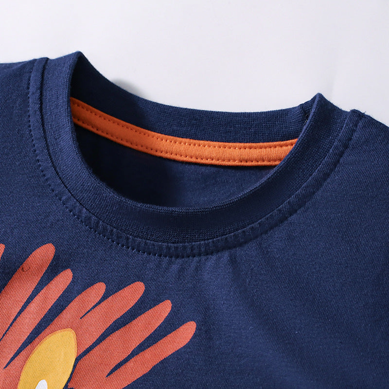 Summer Baby Kids Cartoon Pattern T-shirt and Shorts Clothing Set for Boys