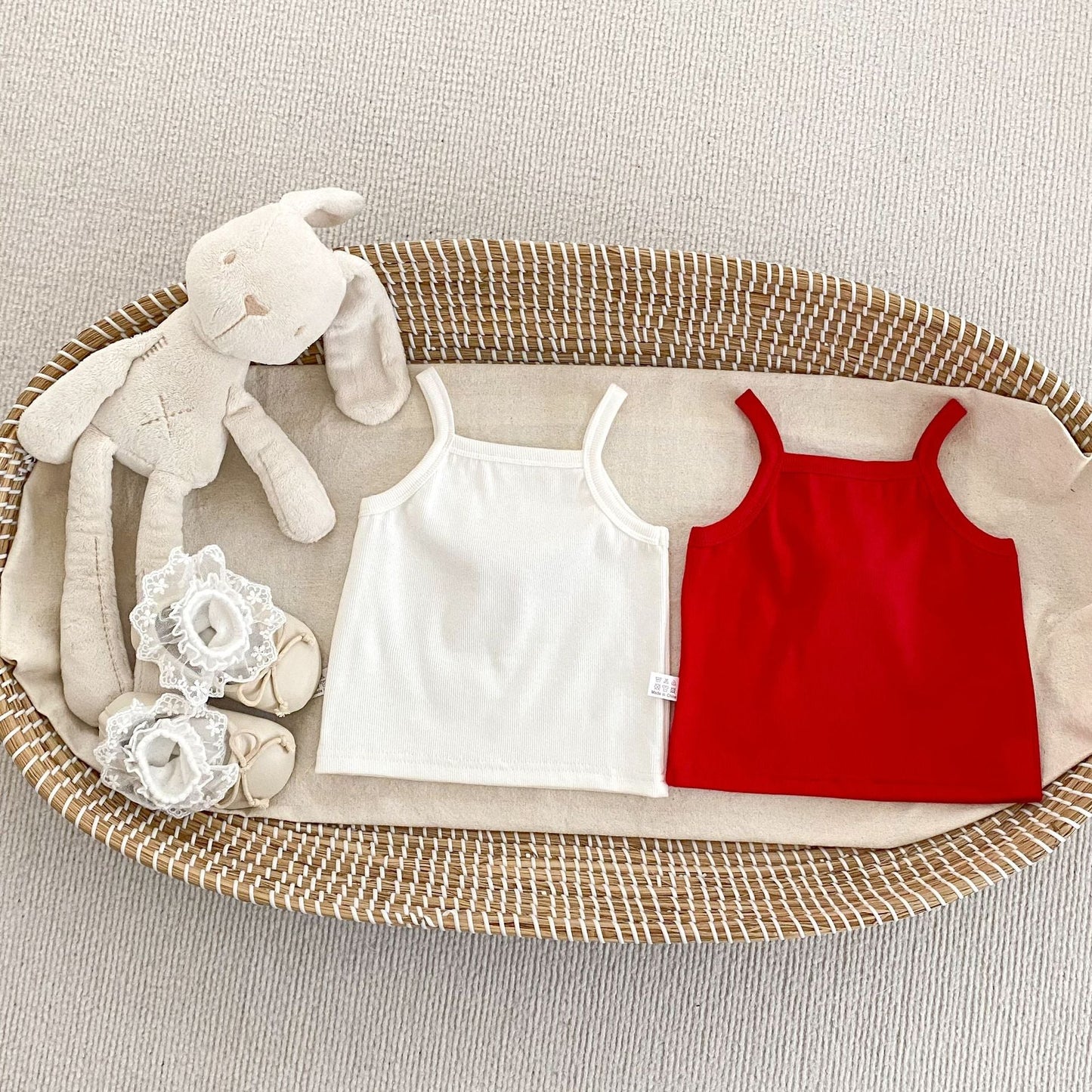 Summer Baby Kids Girls Cherry Pattern Sleeveless Vest and Skirt Denim Clothing Set