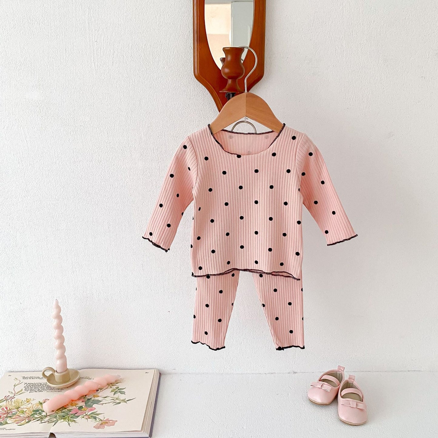 Spring and Autumn Baby Kids Girls Casual Pattern Top and Pants Clothing Set