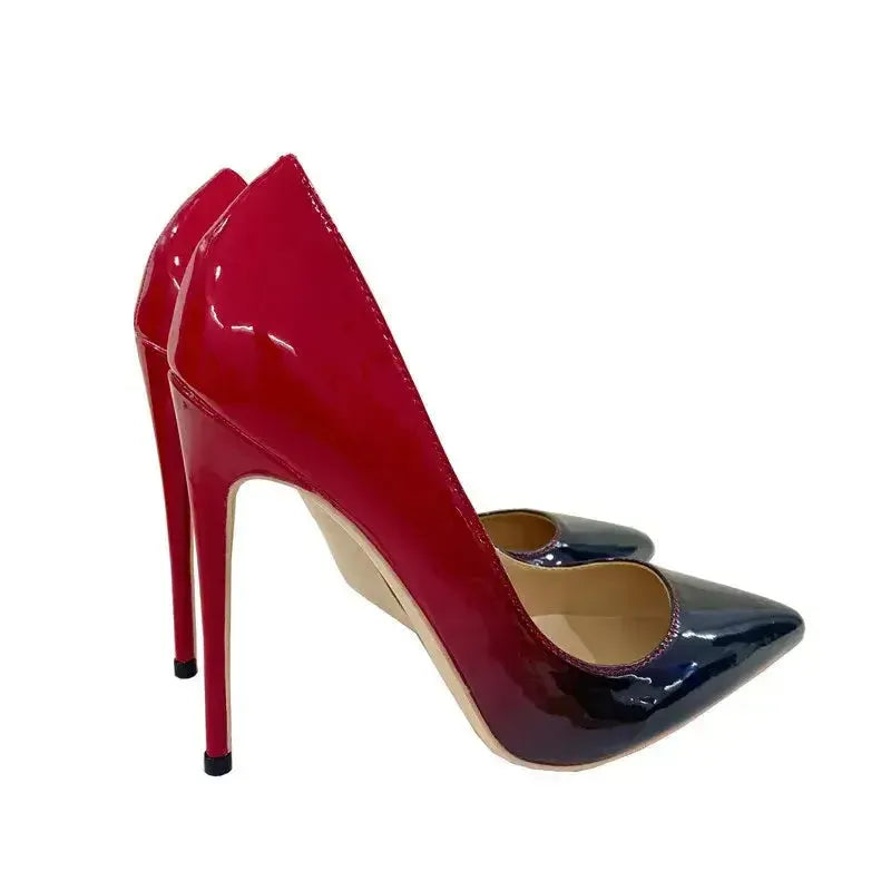 Red Black Gradient High Heels Stiletto Shoes