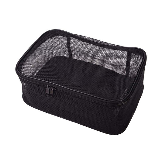 Assorted Size Cosmetics Travel Bag - Black Mesh - 3PC Set