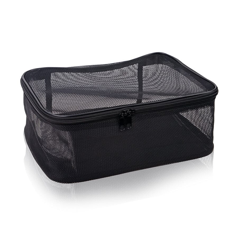 Assorted Size Cosmetics Travel Bag - Black Mesh - 3PC Set
