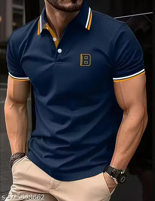 Blissbell Men's Summer Solid Short Sleeve Casual Polo t-Shirt For men Pack of 1Pc