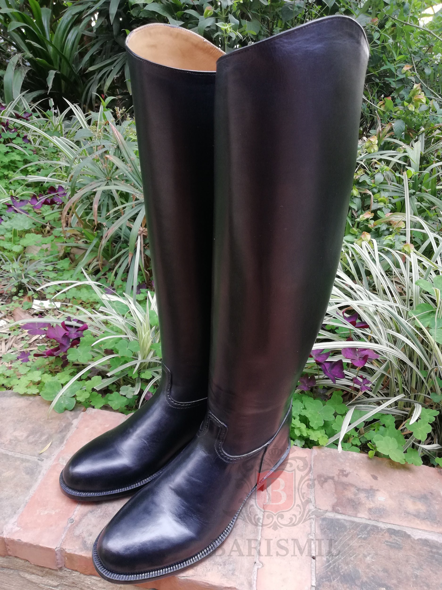 Black Leather Dressage Riding Boots-4