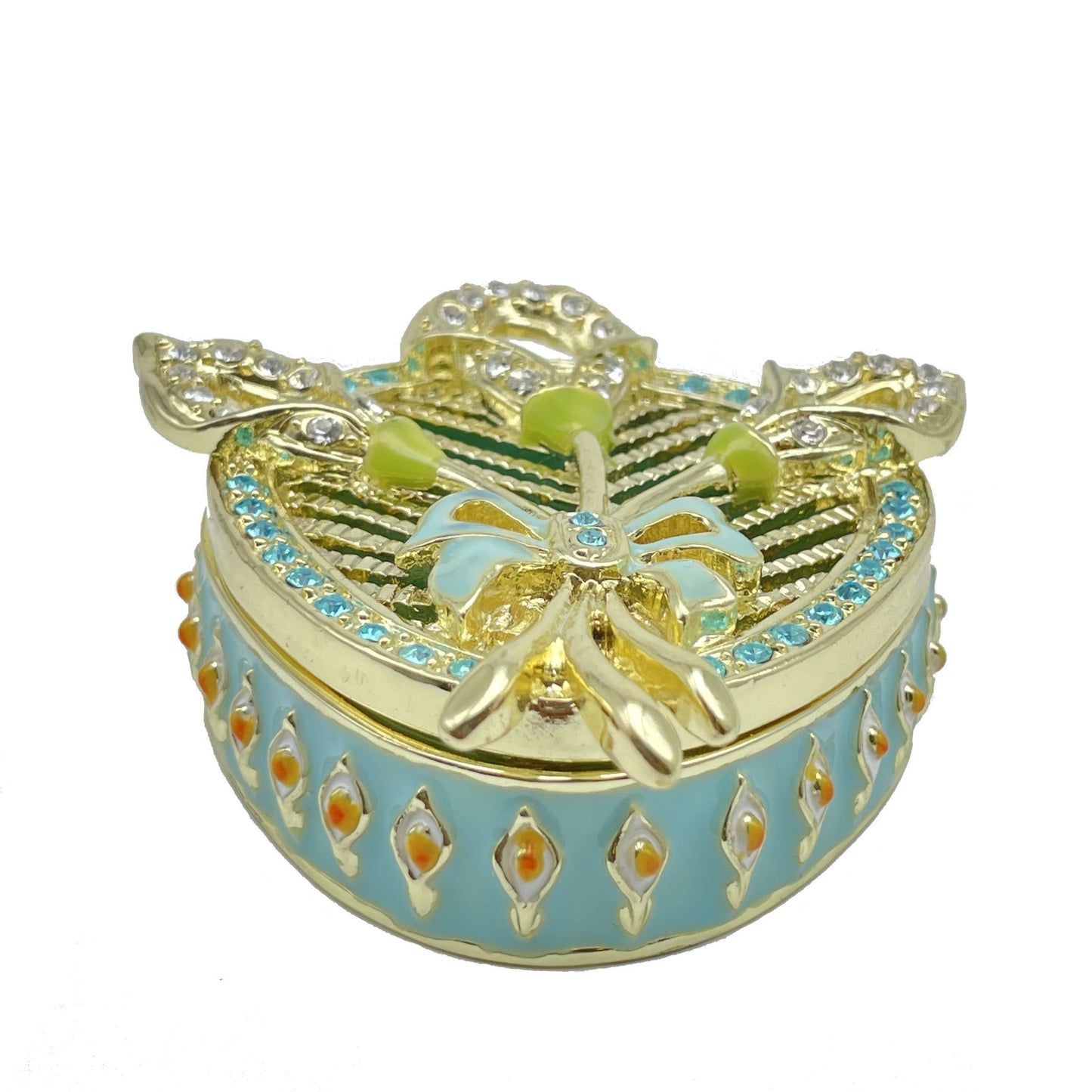 Green turquoise Beautiful Decorated Trinket Box