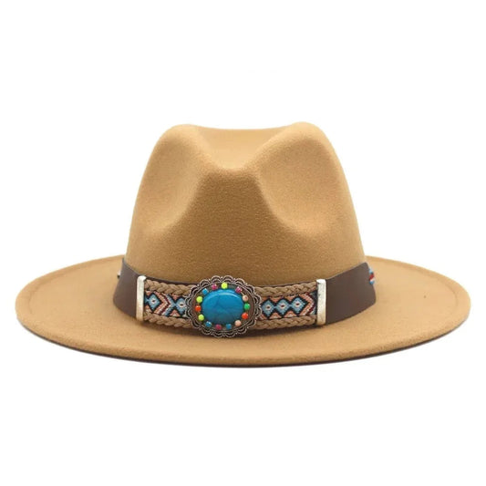 Western Fedora Hat- rustic beige